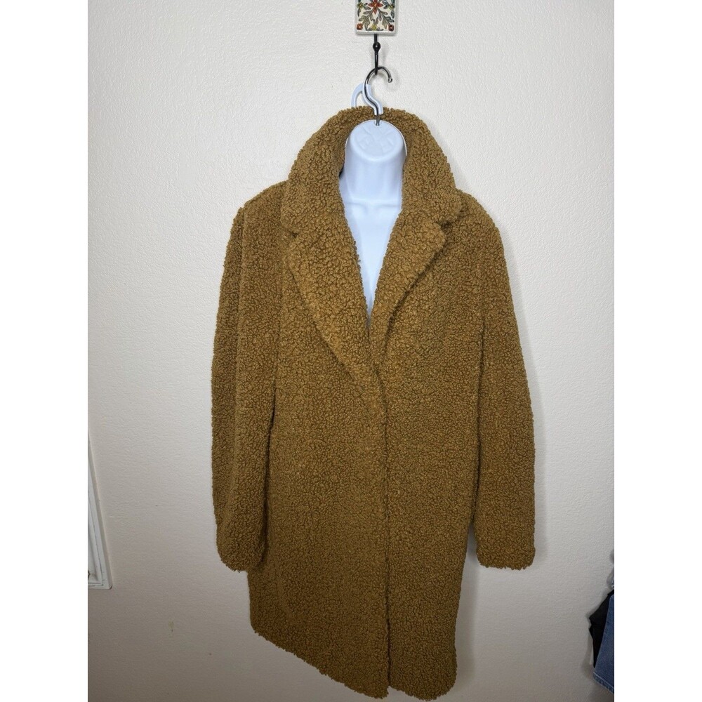J.Crew Teddy Bear Sherpa Top Coat Warm Brandy Caramel Brown Sz Large #AB913 EUC - Picture 7 of 14